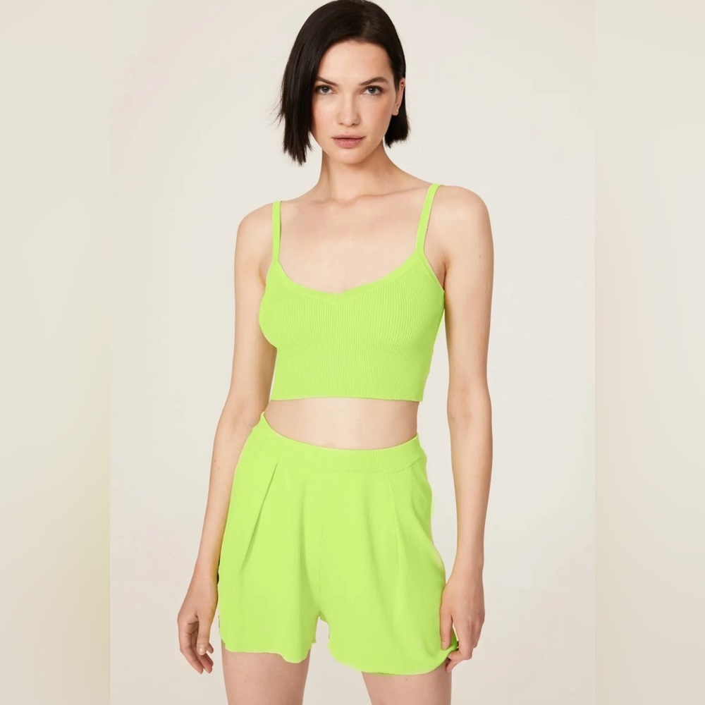 LAPOINTE Green Cropped Tank Top Size XS $390